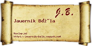 Jauernik Béla névjegykártya