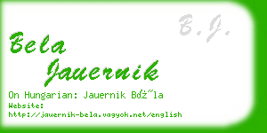 bela jauernik business card